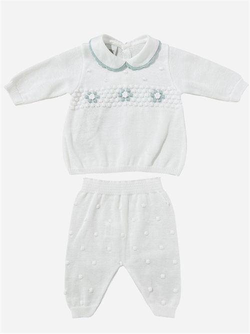 Tutina in cotone 2 pezzi MARLU' | EB1719BIANCO VERDE SALVIA